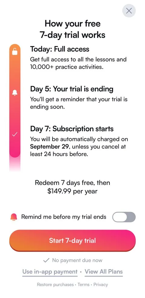 BoldVoice paywall