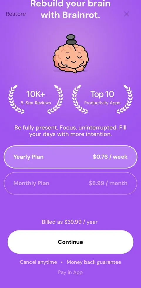 Brainrot paywall