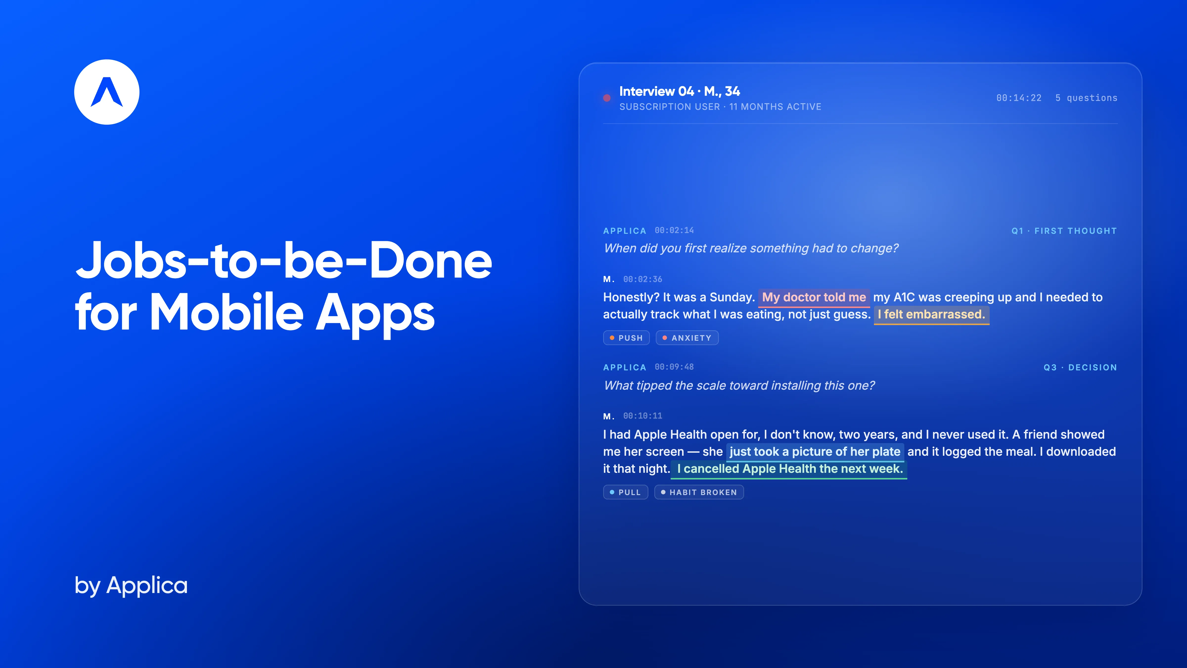 Jobs-to-be-Done Interviews for Mobile Apps: The 5 Questions Applica Runs Before Any Subscription Redesign cover image