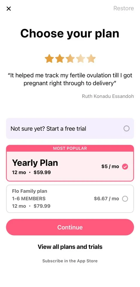 Flo paywall