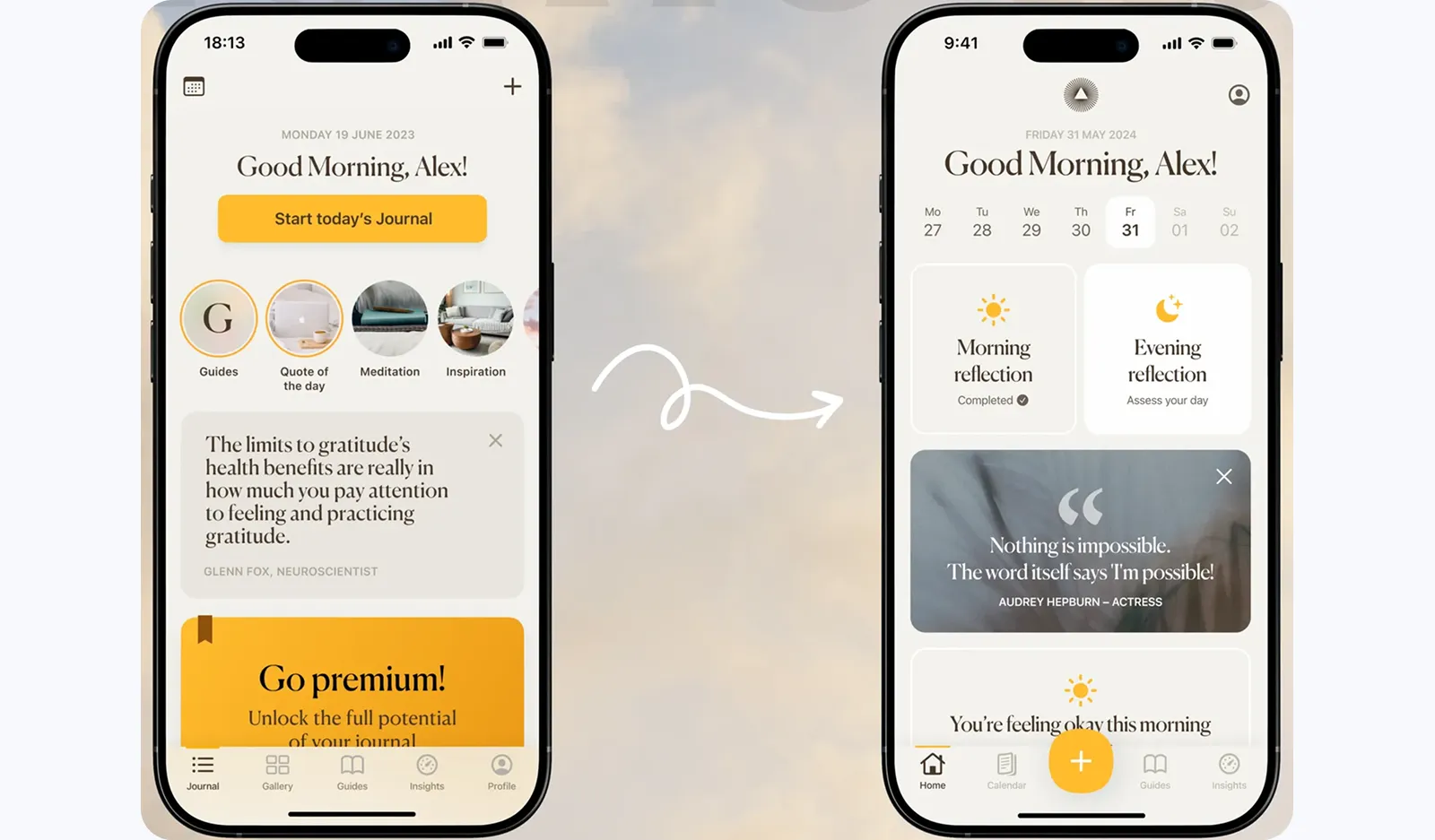 Screenshot of Applica Agency's Five Minute Journal case study showing the activation-event-led onboarding rebuild that produced a 20% ARPU lift.