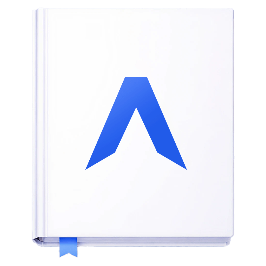 Applica logo on a white book