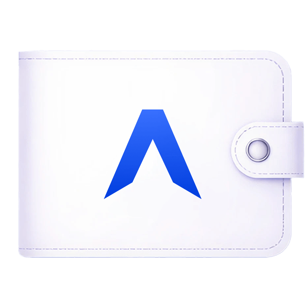 Applica logo on a white wallet