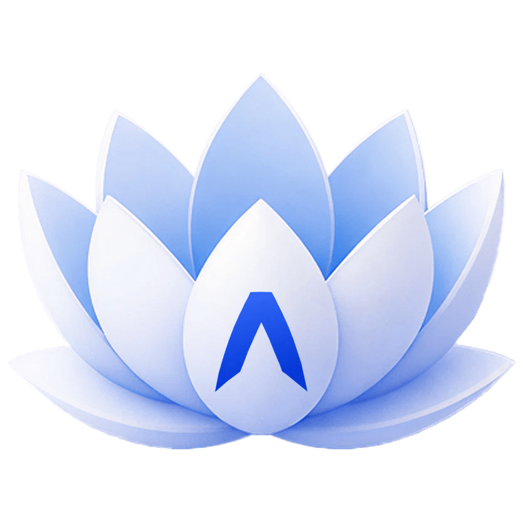 Applica logo on a white lotus flower