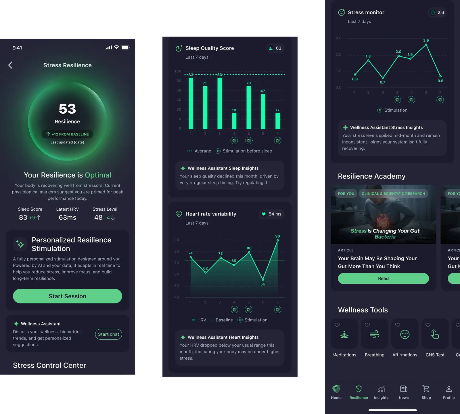 Designed Stress Resilience MVP feature
