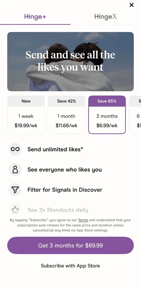 Hinge paywall
