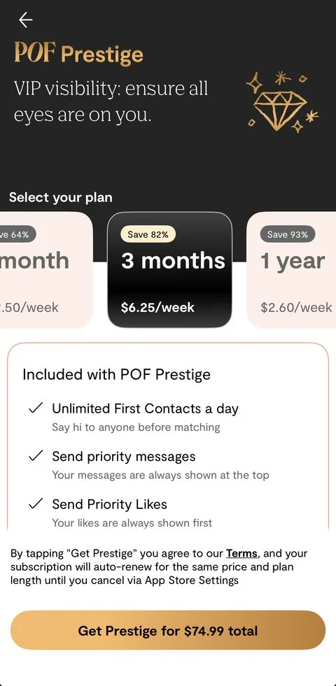 Plenty of Fish paywall