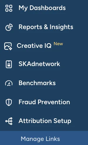 Singular Attribution menu with Manage Links selected