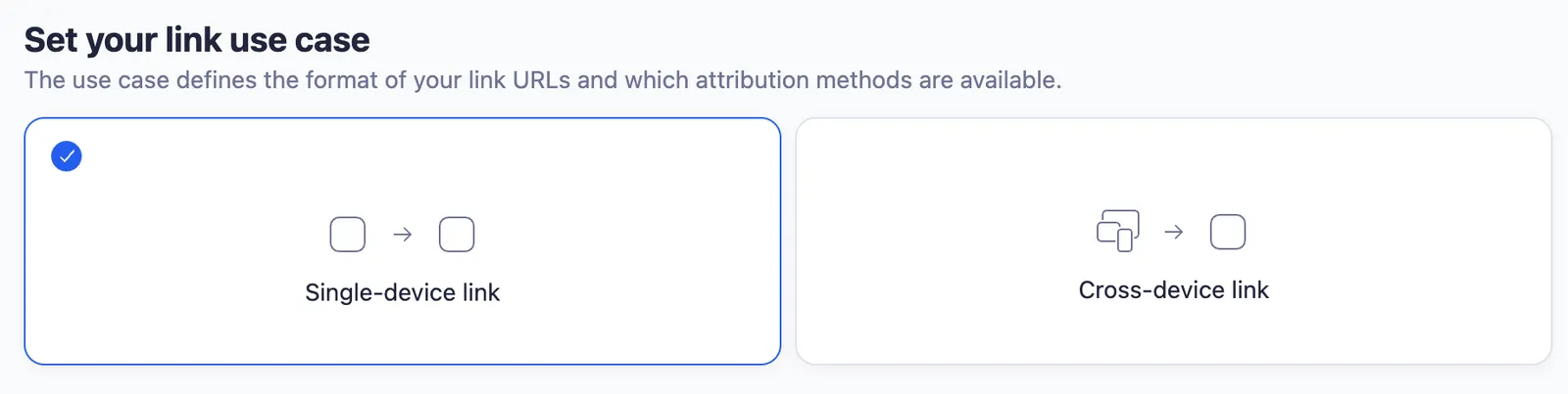 Adjust link configuration: Single-device link use case